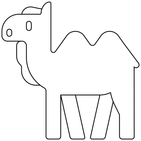 Two Hump Camel Emoji Coloring Page